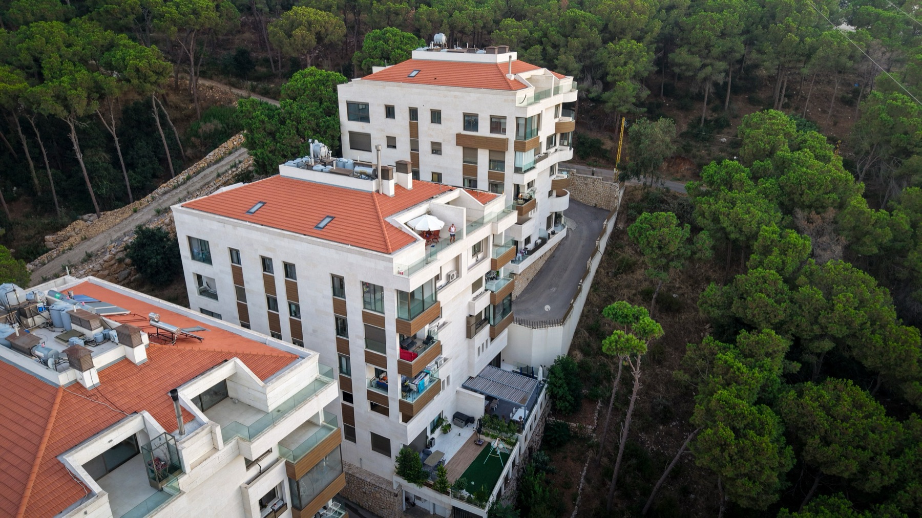 Completed Ain Saadeh residence facade near the pine forest, lot 84